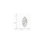 Sterling Silver Polished White & Pink CZ Fancy Chain Slide Pendant