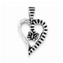 Sterling Silver Antiqued & Textured Cut-out Heart Butterfly Pendant