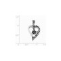Sterling Silver Antiqued & Textured Cut-out Heart Butterfly Pendant