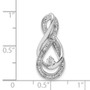 Sterling Silver Rhodium Diam. Infinity Symbol Slide Pendant