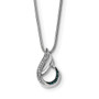 Sterling Silver Rhod Plated Diamond/Blue Diamond Slide Necklace