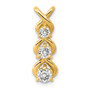 14k A Diamond 3 Stone Criss-Cross Chain Slide