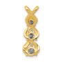 14k A Diamond 3 Stone Criss-Cross Chain Slide