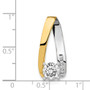 14k Two-Tone AAA Diamond Slide