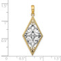 14k w/ RH Diamond Shape Cut-Out Filigree Charm