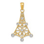 14k w/ Rhodium-Plated & Textured Chandellier Charm