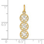 14k w/ Rhodium-Plated & D/C 3 Circle Charm