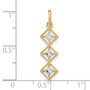 14k w/ Rhodium-Plated & D/C 3 Diamond Shapes Charm