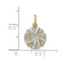 14k w/ Rhodium-Plated & D/C Mini Pinwheel Medallion Charm