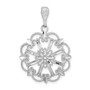 14K White Gold Starbust w/ Heart & D/C Beaded Scallop Edge Charm