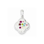 Sterling Silver Multi-Color Stellux Crystal & White Pendant