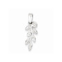 Sterling Silver Rhodium Plated Stellux Crystal Leaf Branch Pendant