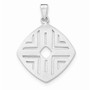 Sterling Silver Rhod-pltd Sand Matte Square Cutout Pendant