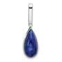 Sterling Silver Rhodium-plated Natural Lapis Teardrop Pendant