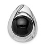 Sterling Silver Rhodium-plated Polished Onyx Teardrop Slide