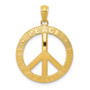 14k Peace/Hope/Faith/Love Peace Sign Pendant