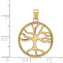 14K Tree of Life in Round Frame Pendant