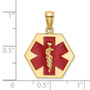 14K Enameled & Engraveable Caduceus Medical Disc