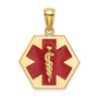 14K Enameled & Engraveable Caduceus Medical Disc