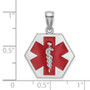 14K White Gold Enameled & Engraveable Caduceus Medical Disc