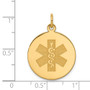 14k Non-enameled Medical Jewelry Pendant