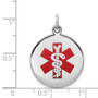 Sterling Silver Rhodium-plated Medical Jewelry Pendant