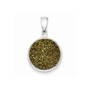 Sterling Silver and Yellow Druzy Round Pendant