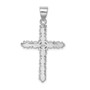 Sterling Silver Rhodium-platedFW Cultured Pearl Cross Pendant
