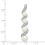 Sterling Silver FW Cultured Pearl CZ Pendant