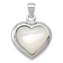 Sterling Silver Onyx & Mother Of Pearl Reversible Heart Pendant