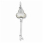 Sterling Silver Mother Of Pearl Clover Small Key Pendant