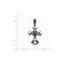 Sterling Silver Marcasite & FW Cultured Pearl Cross Pendant