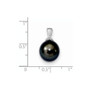 14k WG 11-12mm Black Round Saltwater Cultured Tahitian Pearl Pendant