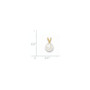 14k Gold 7-8mm Round White Saltwater Akoya Cultured Pearl Pendant