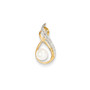 14k 6-7mm White Round Freshewater Cultured Pearl and Diamond Pendant