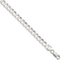 Sterling Silver 6.75mm Concave Beveled Curb Chain