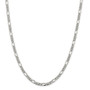 Sterling Silver 4.75mm Pav Flat Figaro Chain