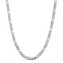 Sterling Silver 5.5mm Pav Flat Figaro Chain