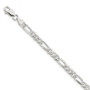 Sterling Silver 5.5mm Pav Flat Figaro Chain