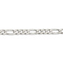 Sterling Silver 8mm Pav Flat Figaro Chain