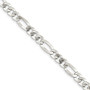 Sterling Silver 7.5mm Polished Flat Figaro Chain
