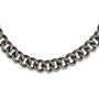 Stainless Steel Antiqued & Textured Links 24in Necklace