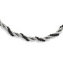 Stainless Steel Black IP-plated Ball & Rope Twisted 18in Necklace
