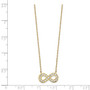 10K 18inch Polished CZ Infinity Necklace