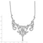 Cheryl M SS Rhodium Plated CZ Fancy Scroll 17in w/2in ext Necklace