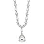 Cheryl M Sterling Silver Rhodium Plated Pear CZ 17in Necklace