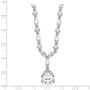 Cheryl M Sterling Silver Rhodium Plated Pear CZ 17in Necklace