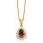 Cheryl M Sterling Silver Gold Plated & Teardrop Brown CZ 18.5in Necklace