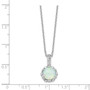 Cheryl M SS Rhodium Plated CZ & Lab Created White Opal 18.5in Necklace