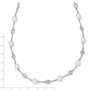 Cheryl M SS Rhod Plated CZ & Simulated Pearl Station 18.25in Necklace
